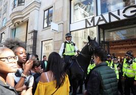 En la zona donde se convocó el saqueo se realizó un fuerte despliegue policial.