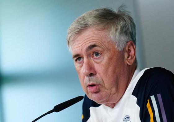 Carlo Ancelotti, entrenador del Real Madrid, con conferencia de prensa.