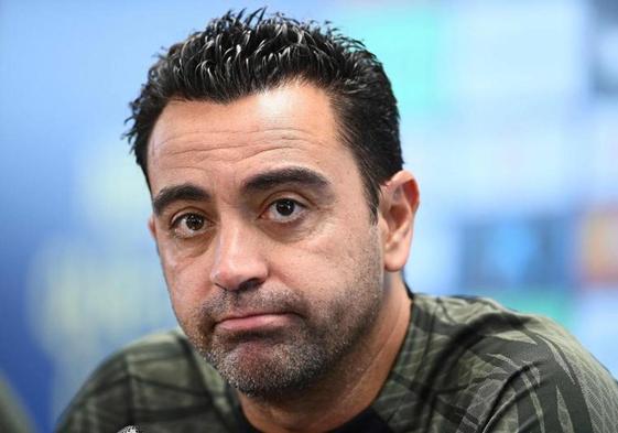 Xavi Hernández, durante su rueda de prensa previa al Getafe-Barcelona.