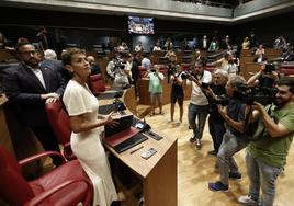 La socialista María Chivite este lunes en el Parlamento de Navarra