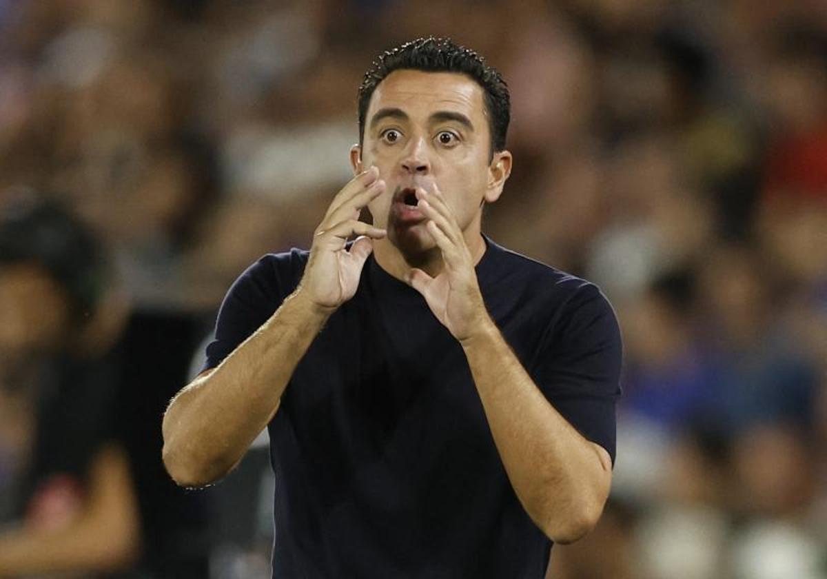 Xavi Hernández, durante el partido que midió al Barça con el Getafe.