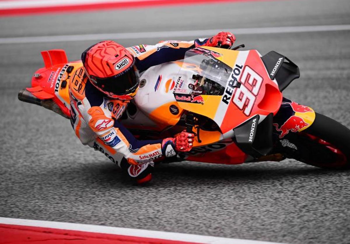 Marc Márquez, durante la primera sesión de entrenamientos del GP de Austria.