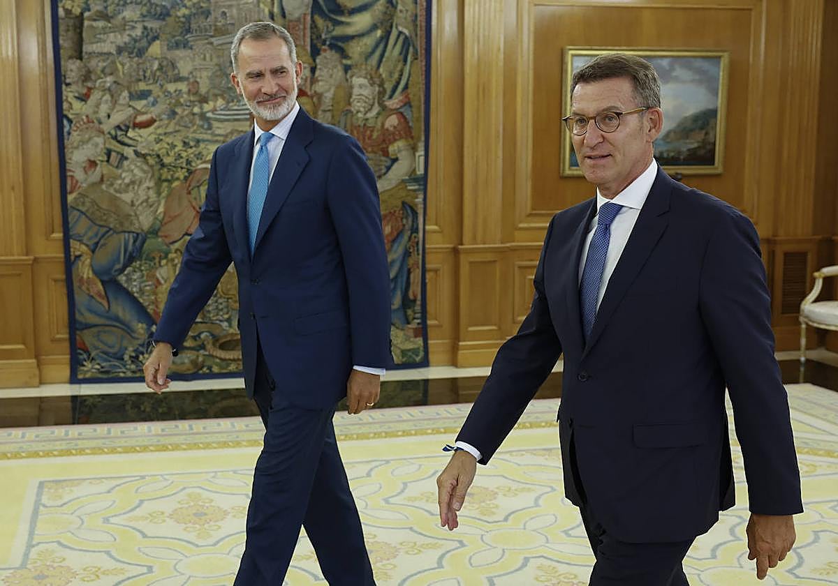 El Rey y Feijóo, hoy en la Zarzuela.