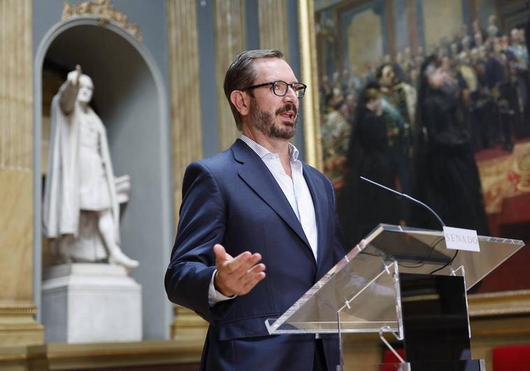 Javier Maroto (PP) comparece ayer en el Senado.