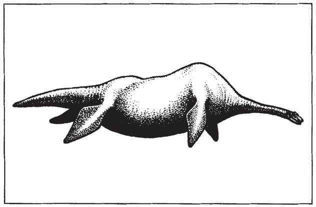 Recreación del aspecto de Nessie publicada en la revista 'Nature' en diciembre de 1975.