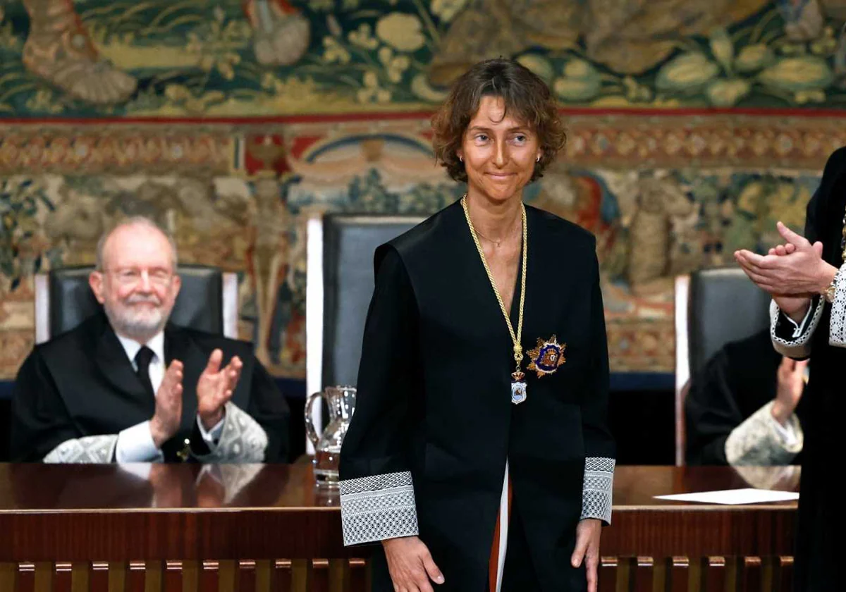La magistrada del Tribunal Constitucional Laura Díez durante su toma de posesión en enero pasado.