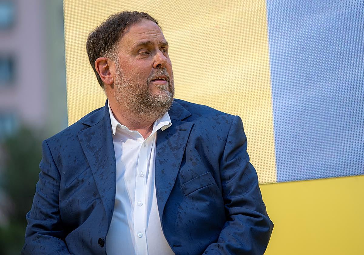 Oriol Junqueras durante el acto de inicio de campaña electoral de ERC.