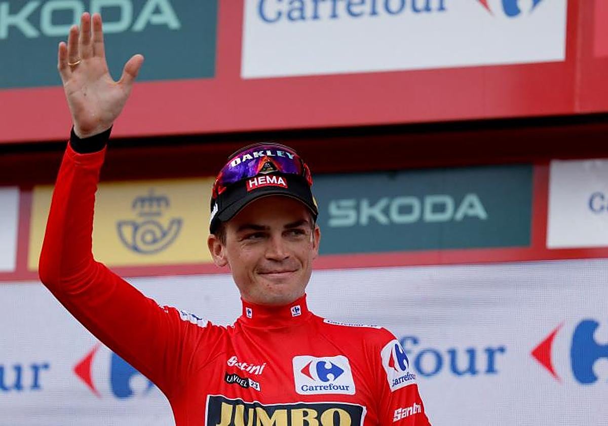 El estadounidense Sepp Kuss, líder de la Vuelta a España.