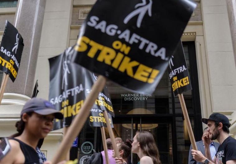 Imagen de los huelguistas en Nueva York.