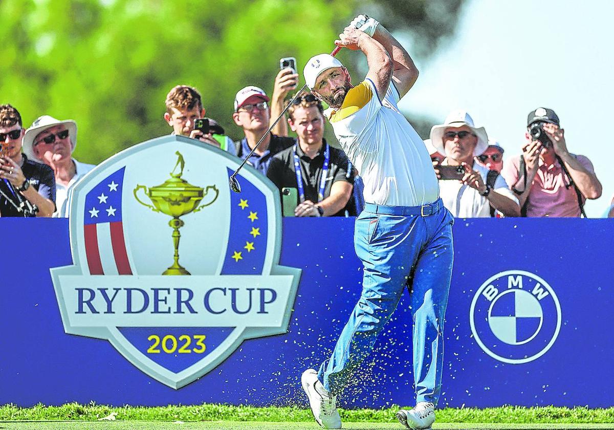 Jon Rahm, durante un entrenamiento previo a esta edición de la Ryder Cup.