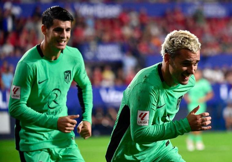 Griezmann celebra su gol en El Sadar