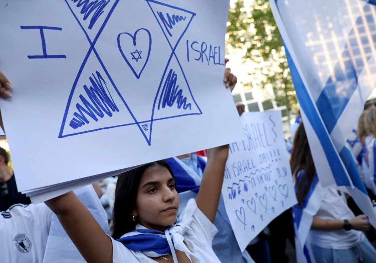 Una concentración de apoyo a Israel.