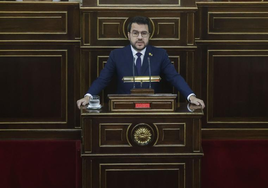 Pere Aragonés, en el Senado.