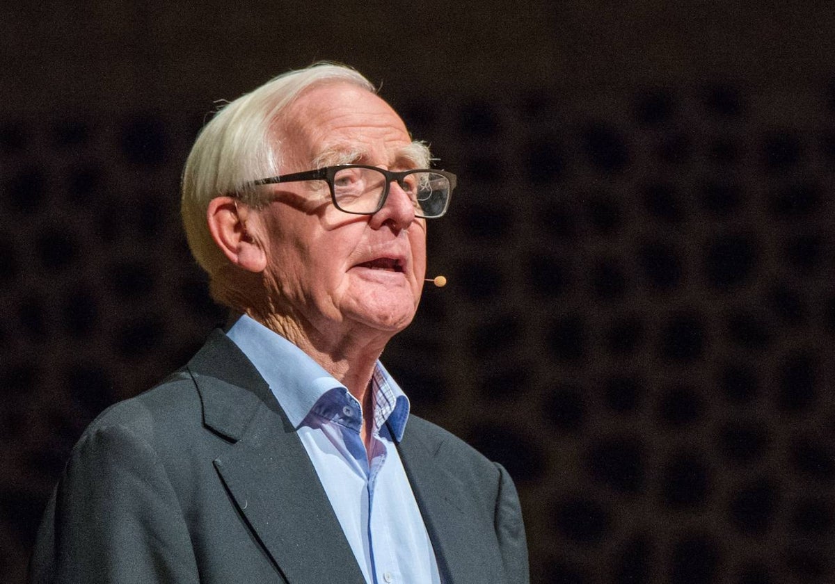 El escritor británico John le Carré, durante una charla en Hamburgo (Alemania) en 2017.