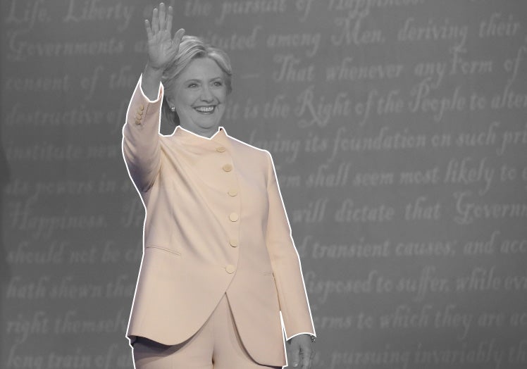 Hillary Clinton en el tercer debate frente a Donald Trump en la campaña presidencial de 2016.