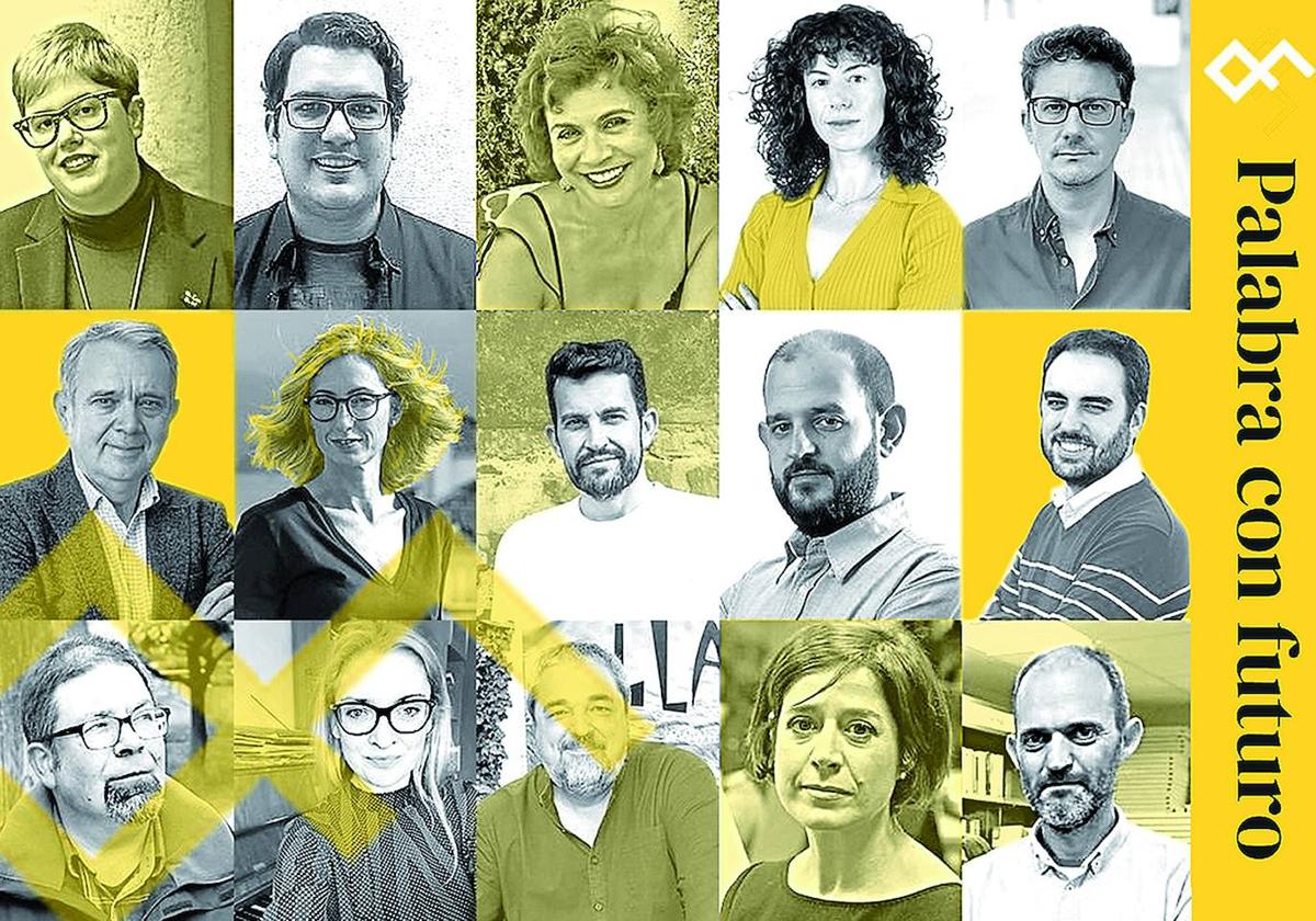 Los autores de los relatos. De izquierda a derecha y de arriba abajo: Alba Carballal, Colpisa; Alberto Gómez Almendres, Sur; Ana María Tomás, Colpisa; Andrea Morán, Colpisa; Antonio Armero, Hoy; Jorge Alacid, Las Provincias; Marta San Miguel, Colpisa; Manuel Madrid, La Verdad; José Enrique Cabrero, Ideal; Pablo Sánchez, El Diario Montañés; Pablo Antón Marín Estrada, El Comercio; Isabel Ibáñez, El Correo; Carlos Aganzo, El Norte de Castilla; Rosa Palo, Colpisa; y Pío García, La Rioja