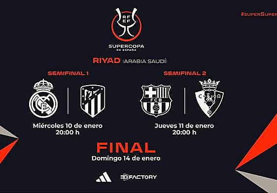 El derbi madrileño abrirá la Supercopa de España
