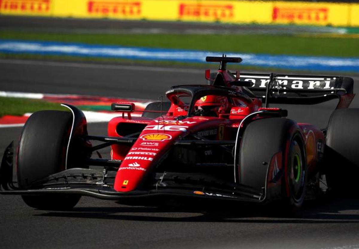 Charles Leclerc, durante la sesión de clasificación en el Gran Premio de México.