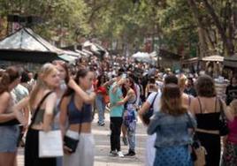 Turistas en Barcelona.