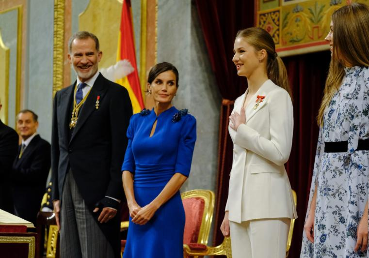 La princesa Leonor, tras jurar la Constitución.