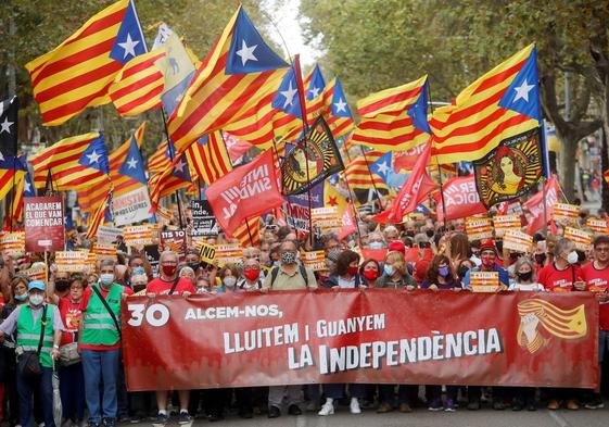 Manifestación de la ANC en Barcelona por la independencia.