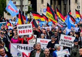 Imagen de archivo de una protesta en Berlín de manifestantes de AfD.