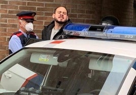 El rapero Pablo Hasél el día de su detención, en febrero de 2021, en la universidad de Lleida para entrar en prisión.