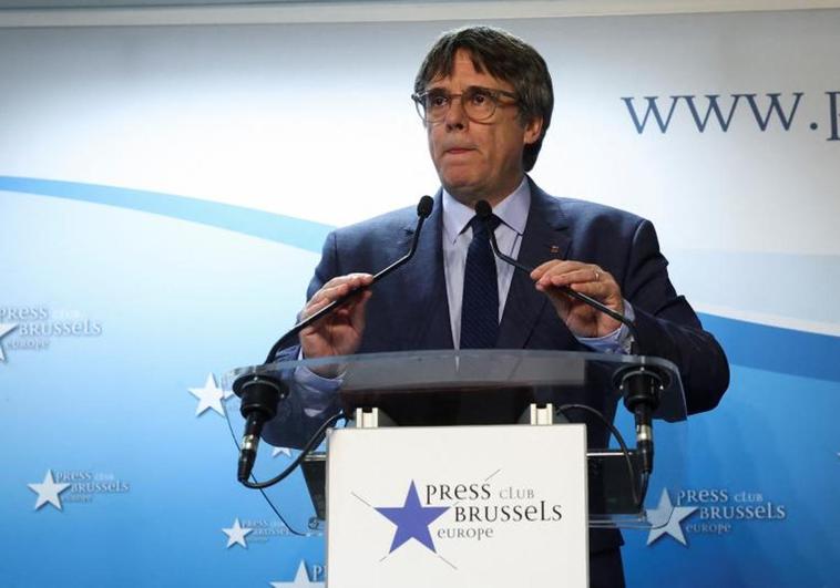 Carles Puigdemont, durante su comparecencia en Bruselas