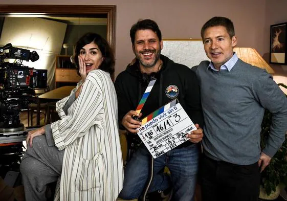 Paz Vega en el chalé de Getxo donde rueda junto al director Santiago Requejo y el actor argentino Adrián Suar.