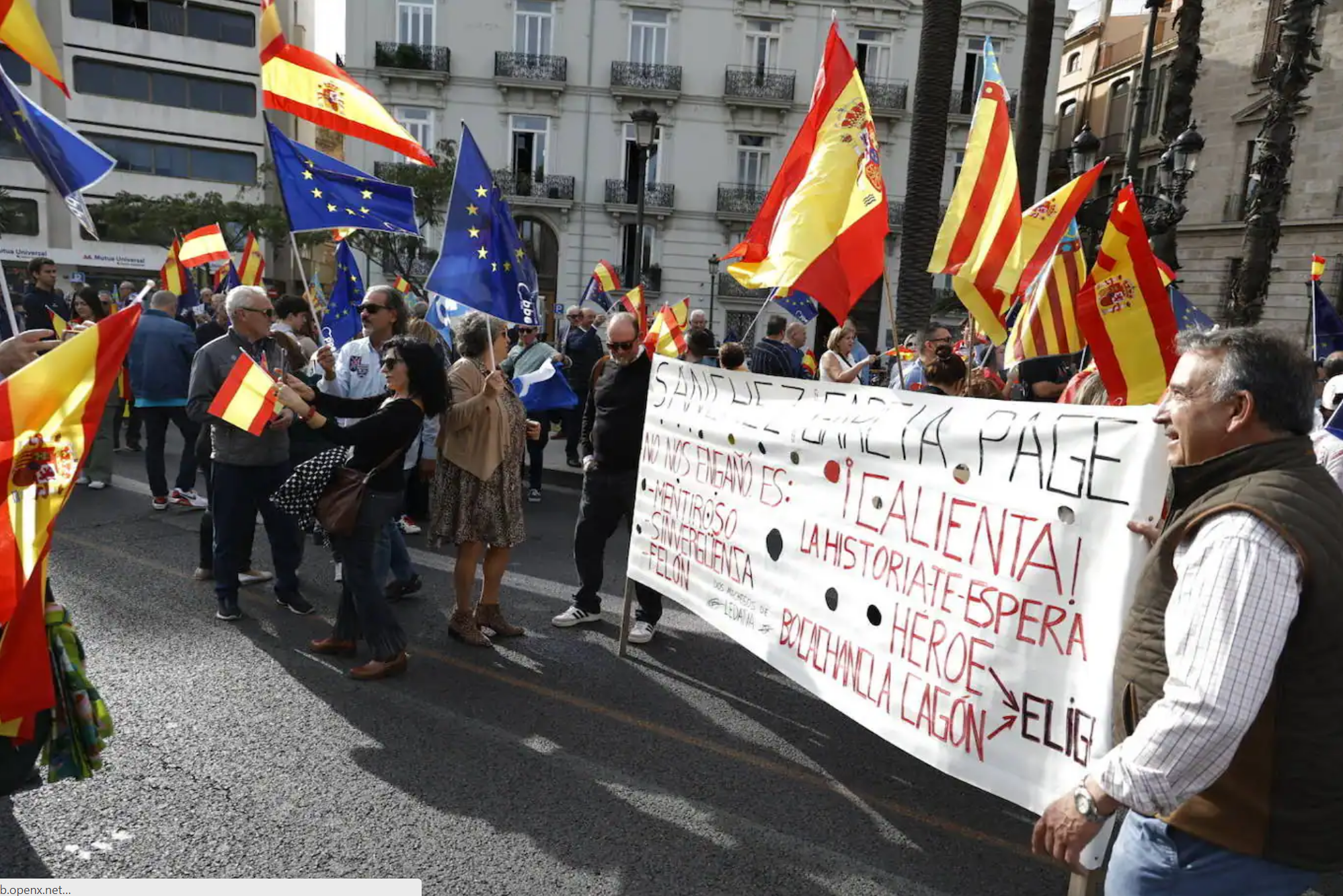 Manifestaciones contra la amnistía en Valencia.