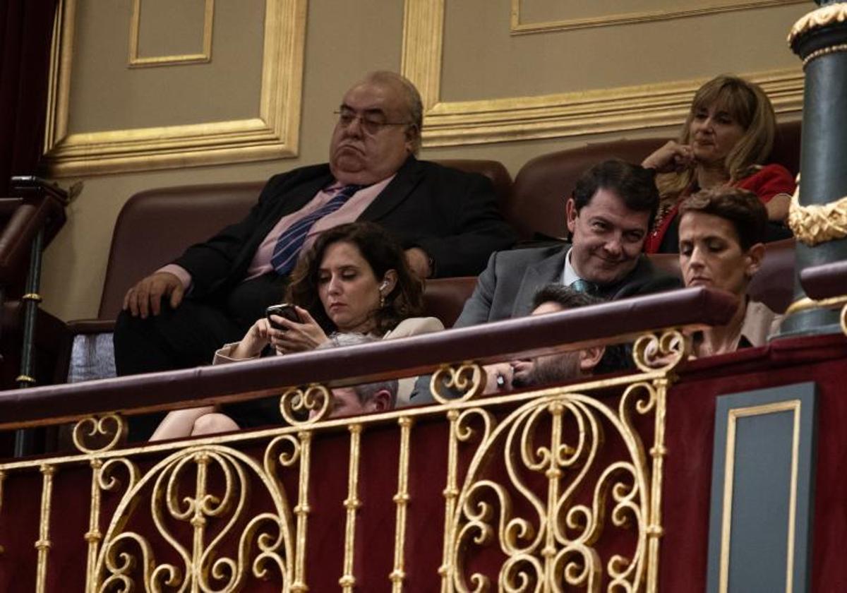 Isabel Díaz Ayuso durante el debate de investidura.