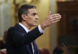 Pedro Sánchez durante su discurso. VÍDEO: Discurso íntegro de Pedro Sánchez