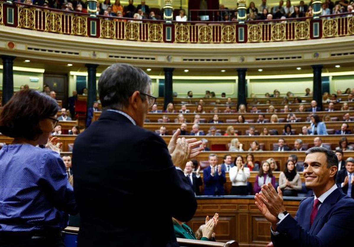 Pedro Sánchez, durante el debate de investidura.