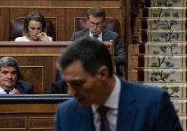 Imagen durante la segunda sesión del pleno de investidura de Sánchez en el Congreso.