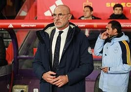 Luis de Fuente, durante el partido ante Georgia.