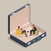 Ilustración de salud mental en el trabajo.