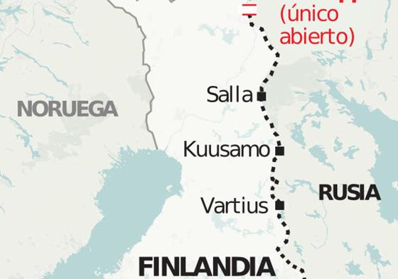 Hay un único paso fronterizo abierto entre Finlandia y Rusia