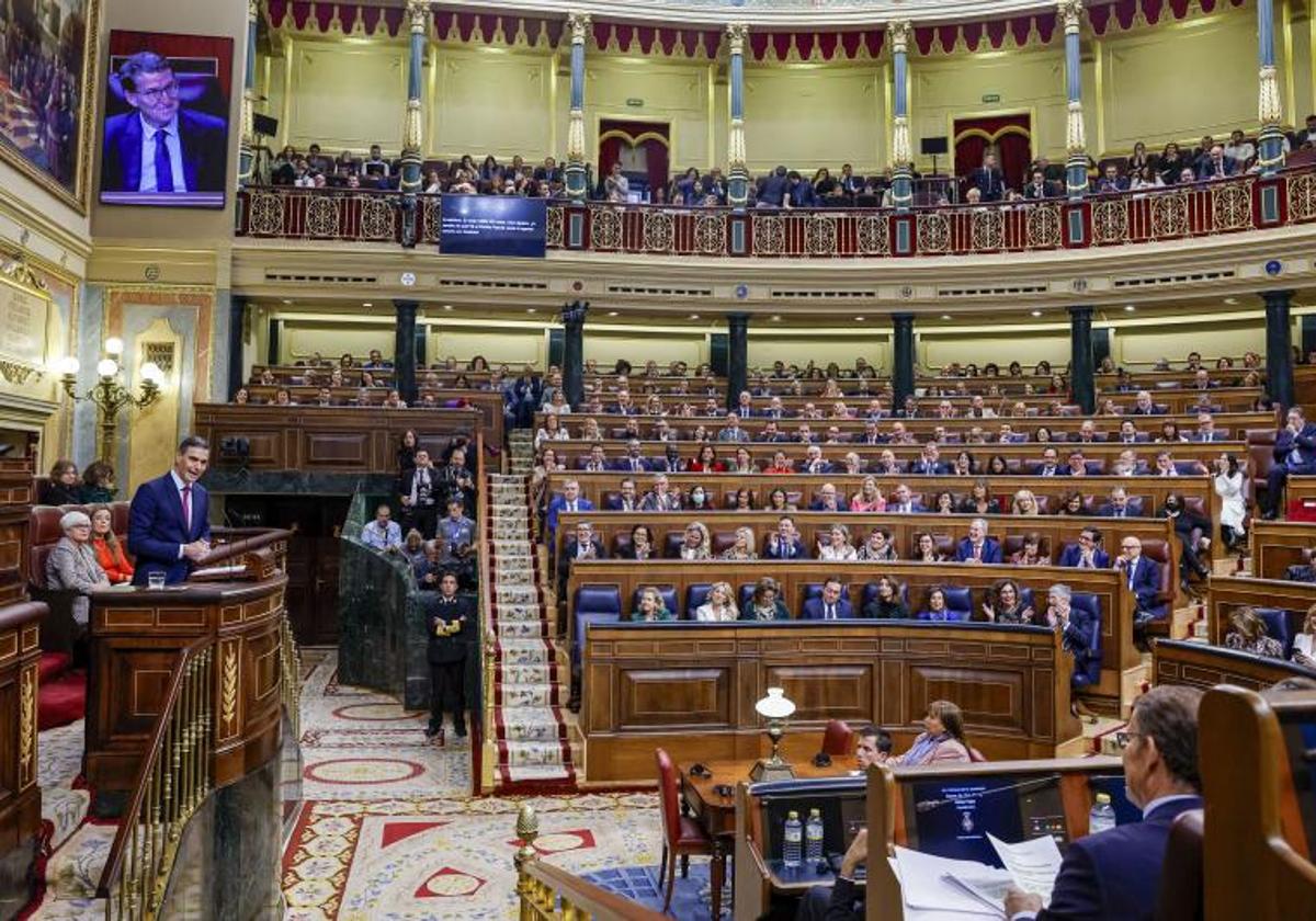 Imagen durante la investidura de Pedro Sánchez.