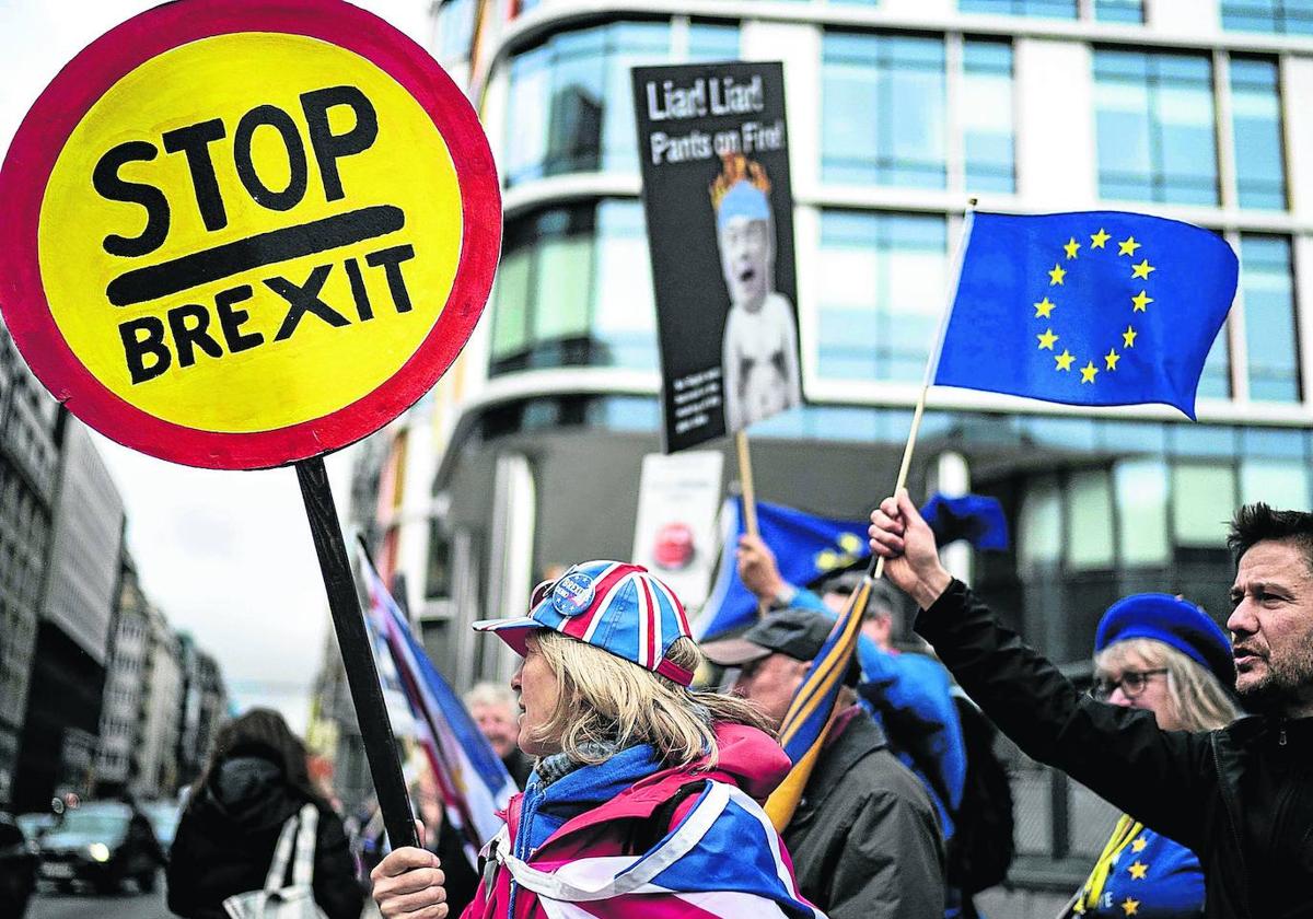 Imagen de archivo de una protesta contra el Brexit.