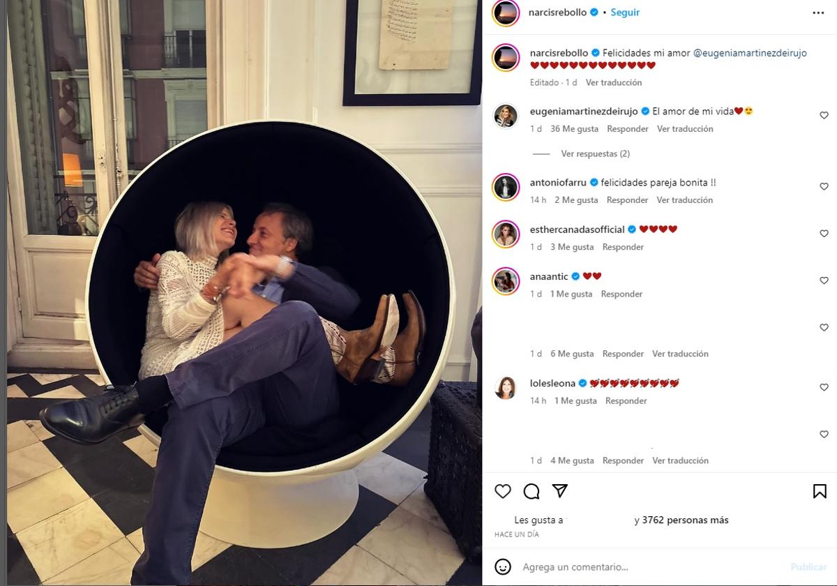 La romántica felicitación de Narcís Rebollo a Eugenia Martínez de Irujo