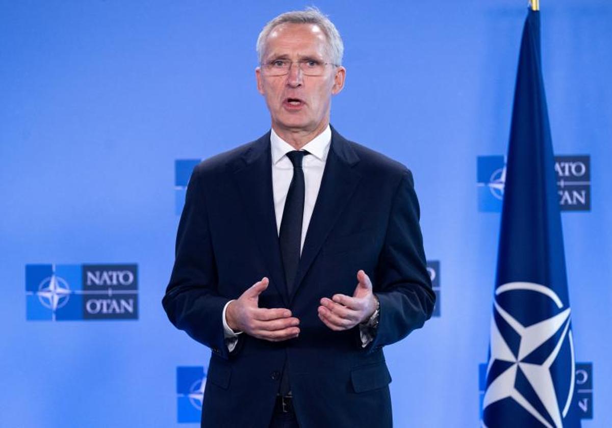 El secretario general de la OTAN, Jens Stoltenberg, durante su intervención este martes en Bruselas.