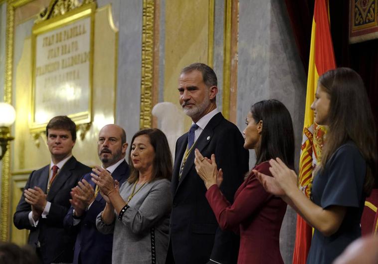 Felipe VI, tras su discurso en el Congreso de los Diputados.