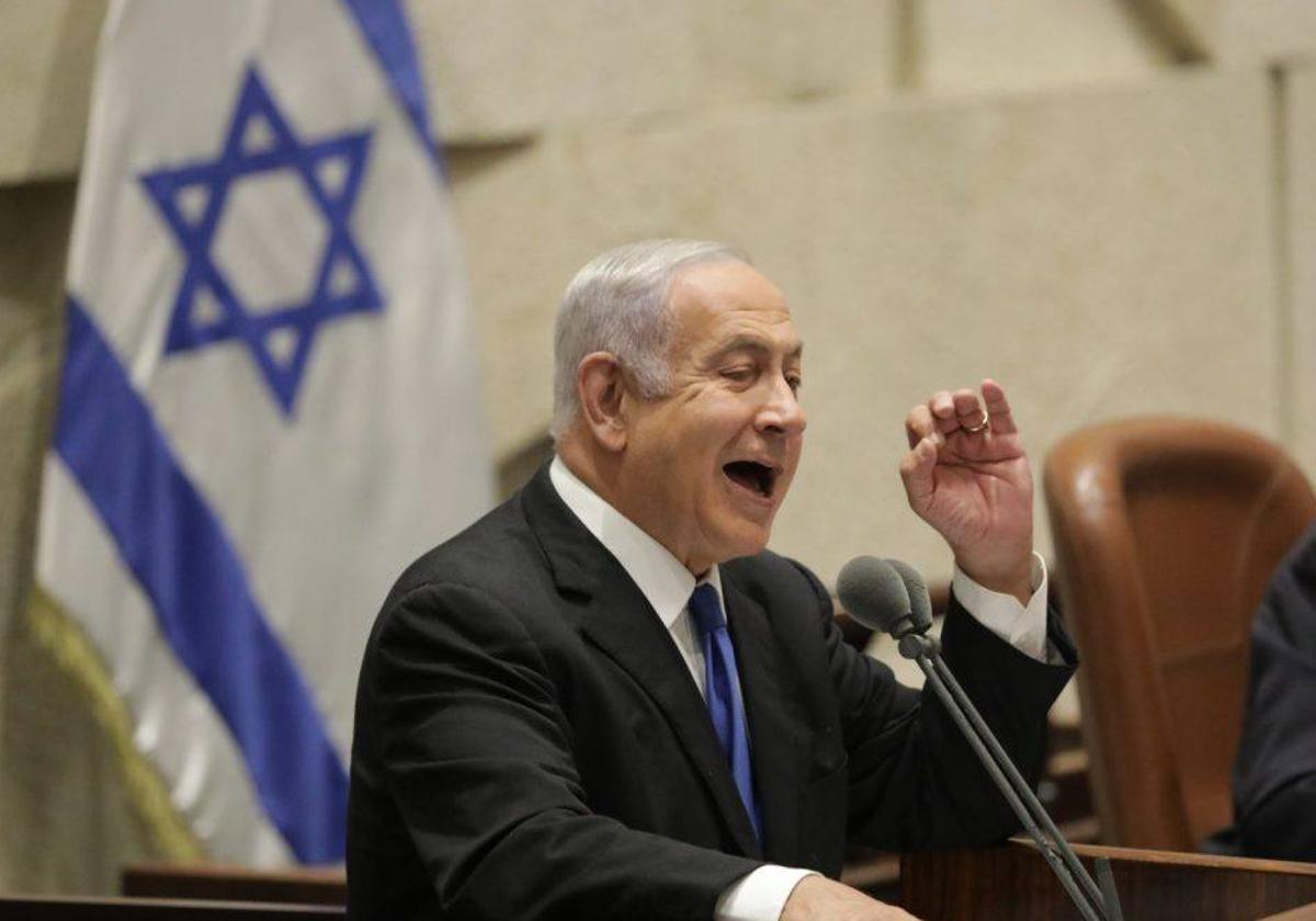 Benjamin Netanyahu en una sesión del Parlamento israelí