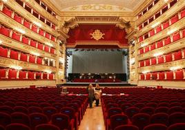 Vista interior del teatro La Scala,en Milán.