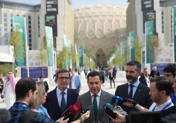 Juan Manuel Moreno, presidente de la Junta de Andalucía, en la COP28 de Dubái.