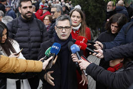 El ministro de la Presidencia y Justicia, Félix Bolaños, en el acto de homenaje a Pablo Iglesias, fundador de laUGT