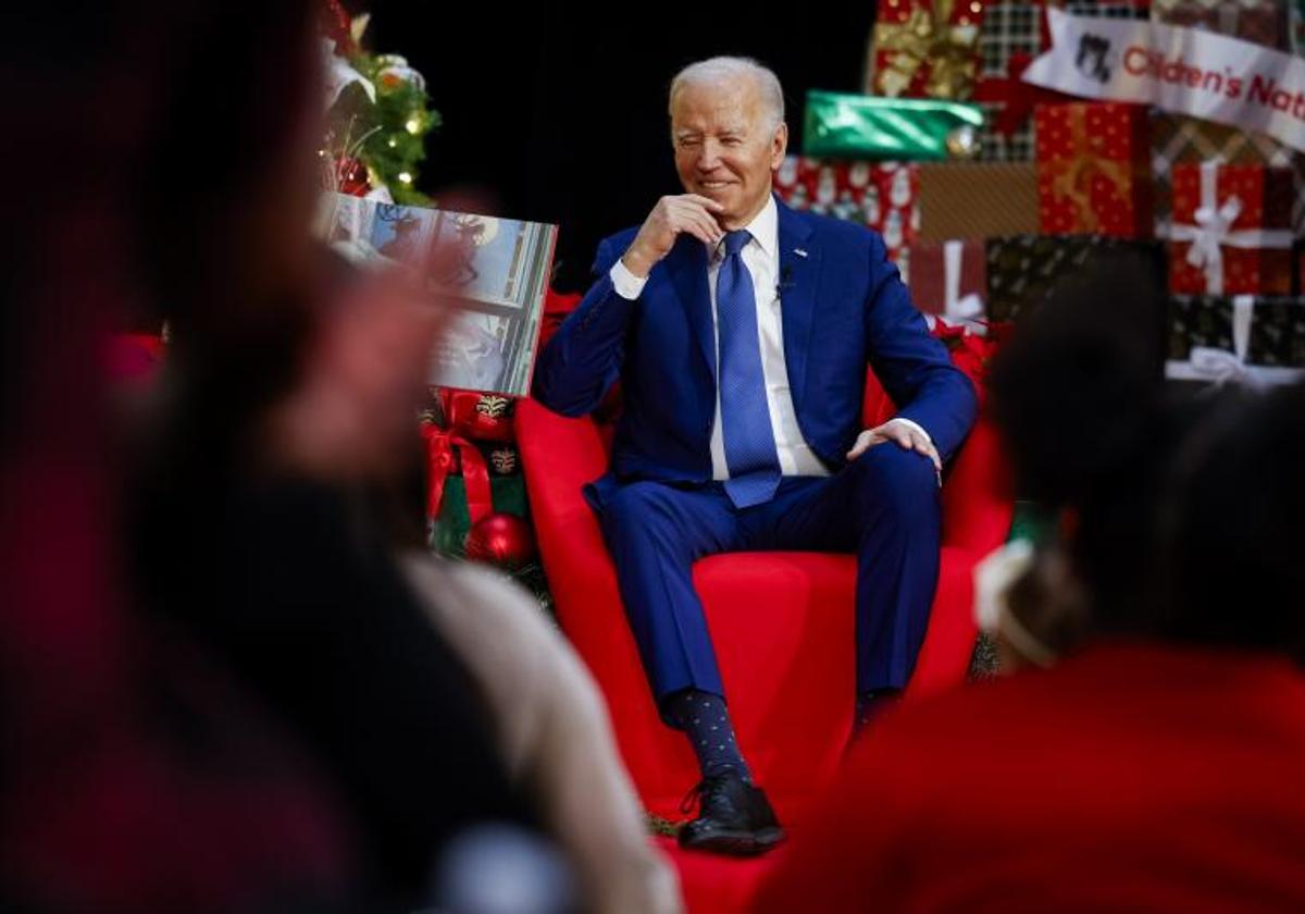 El presidente de EE UU, Joe Biden, en un acto navideño en Washington.