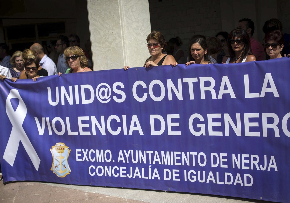 Protesta contra un asesinato machista en Nerja (Málaga).