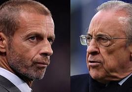 Aleksander Ceferin y Florentino Pérez, presidentes de la UEFA y el Real Madrid.