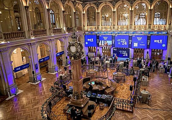 Interior de la Bolsa de Madrid.